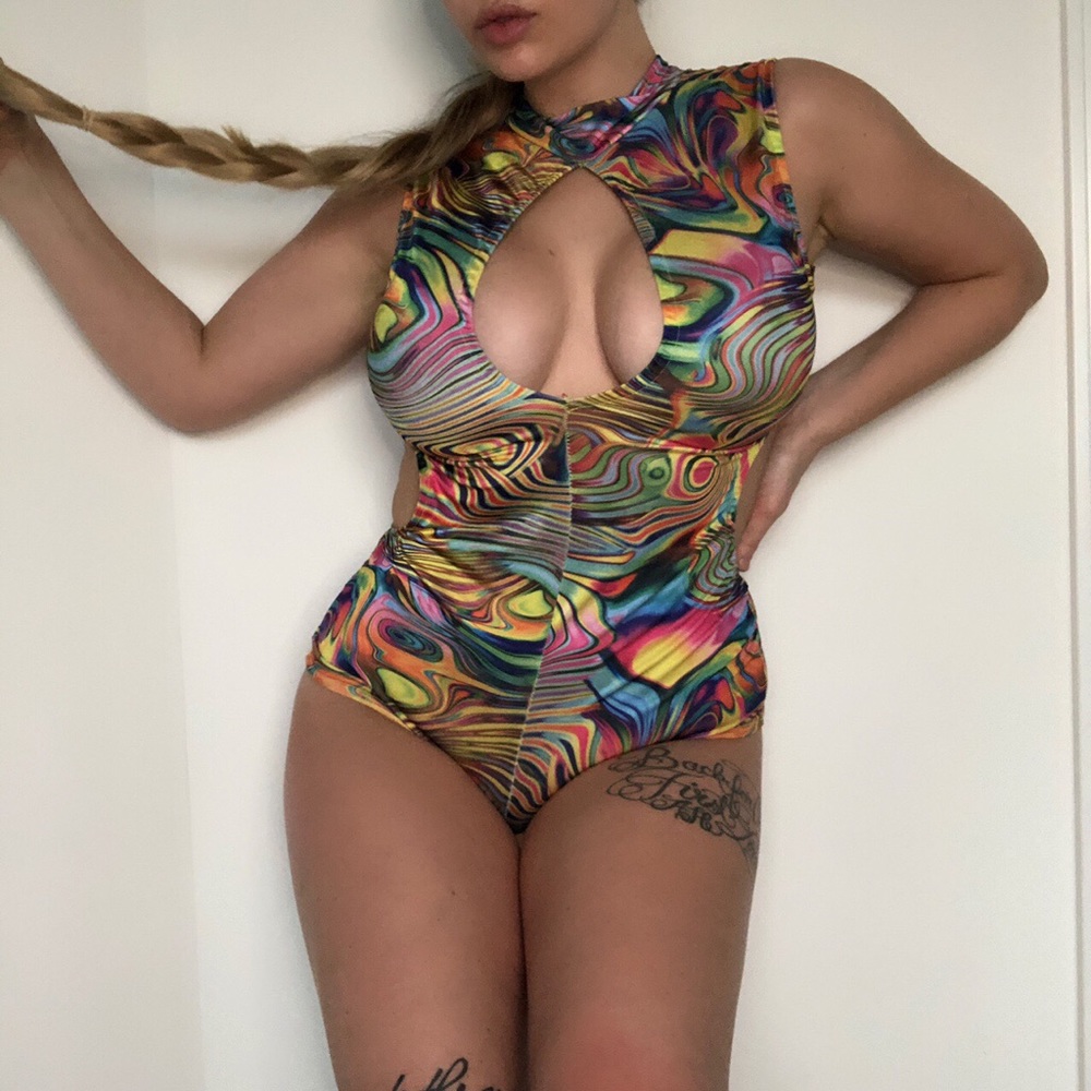 Little Black Diamond rave bodysuit